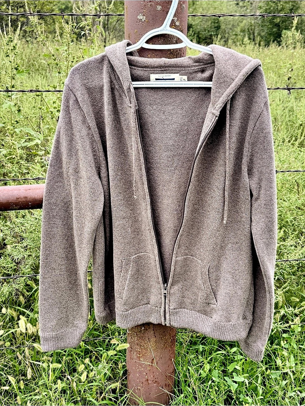 Guideboat Co Ply The Waters Wool Cashmere Full Zip Hoodie Sweater Mens XL Grey